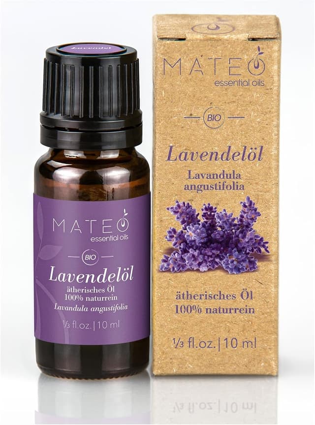 Detalle de MateoEssentialOils Lavendelöl 100% rein & natürlich (Lavandula angustifolia) – Bio – 10 ml