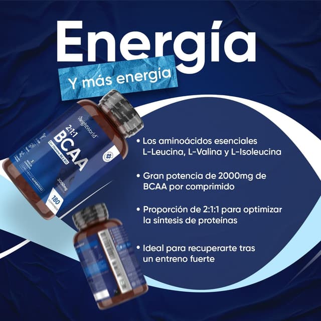Thumbnail 1 de BCAA 2:1:1 2000mg - Aminoácidos Esenciales Veganos 💪