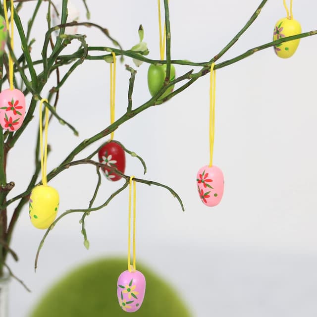 Detalle de COM-FOUR® 24x œufs de Pâques à suspendre 🐣