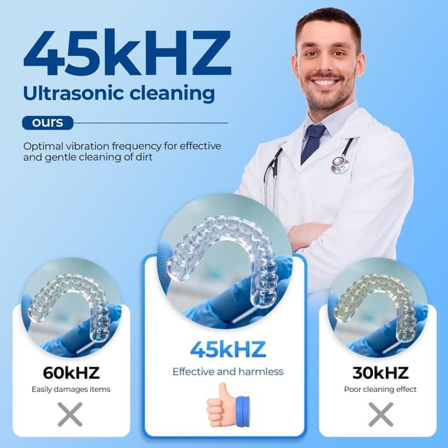 Thumbnail 4 de GYNHD Dental Ultrasonic Retainer Cleaner 45kHz ⏱️🦷