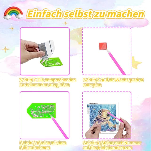 Thumbnail 6 de WEMEON Schildkröten Diamond Painting 18x18 cm 🎨