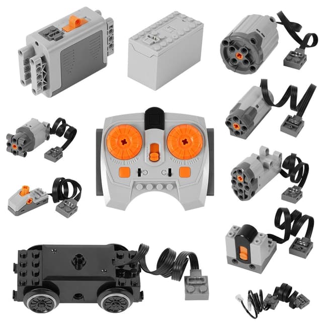 Detalle de HOTUT Motor Power Function 11-teiliges Technology Power Functions Set mit Batteriebox (kompatibel mit Technik Zug)