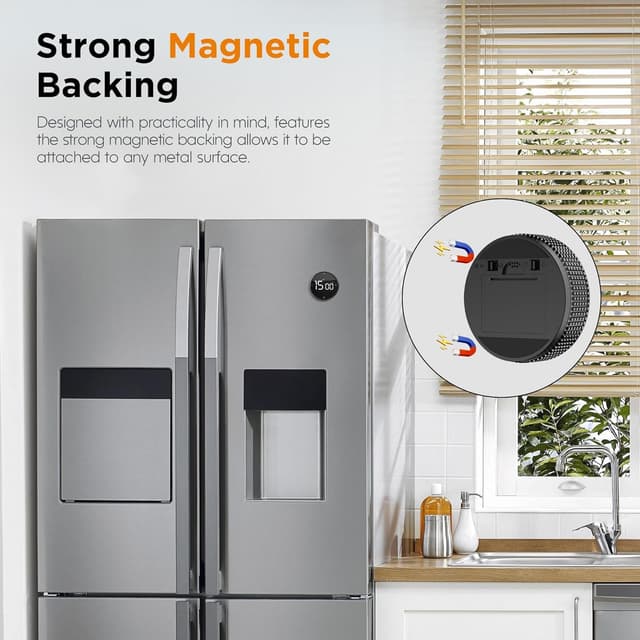 Detalle de Upgraded Magnetic Digital Kitchen & Productivity Timer with Large LED Display (3 Presets, Visual Pomodoro)