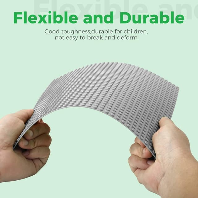 Thumbnail 6 de Lekebaby 8-Pack Peel and Stick Building Base Plates (10"x10") in Grey