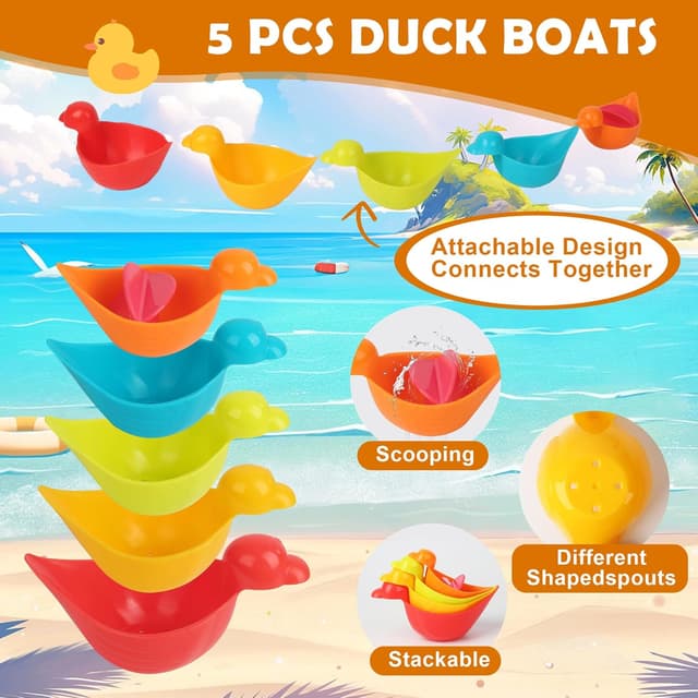 Detalle de ACOMTUO Set da 10 giochi da bagno per bambini, giochi antideformazione antimuffa e impilabili (colori casuali)