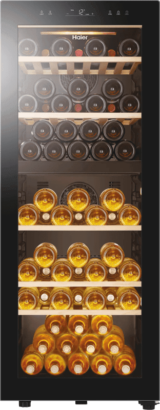 Detalle de Haier HWS79GDG Weinkühlschrank mit 5 Regalen 🍷