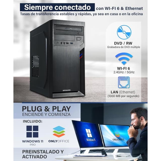 Detalle de Hyper Byte Basic Ryzen 3 3200G 240GB SSD ordenador 🖥