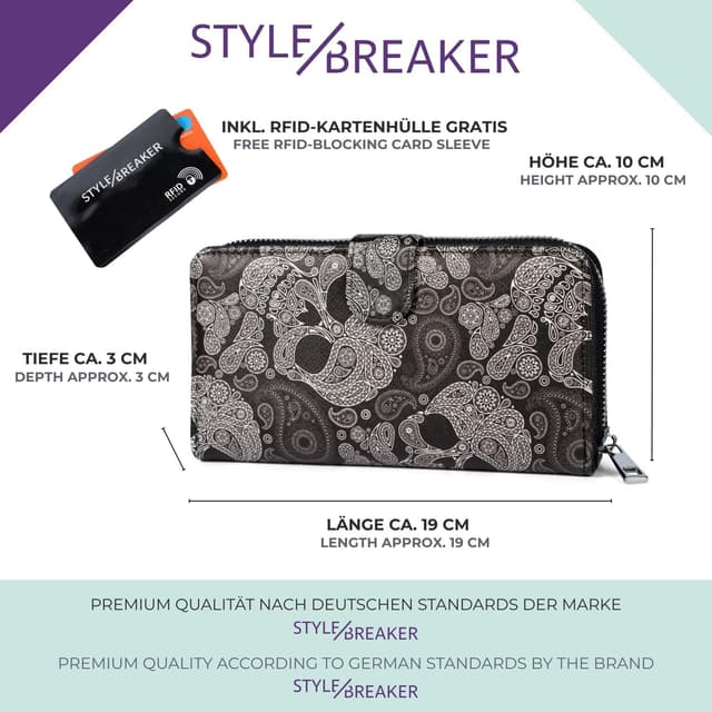 Thumbnail 6 de styleBREAKER Portafoglio donna 19x10x3 cm