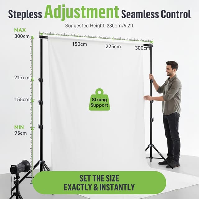Detalle 2 de Heysliy Backdrop Stand Kit 3m x 3m