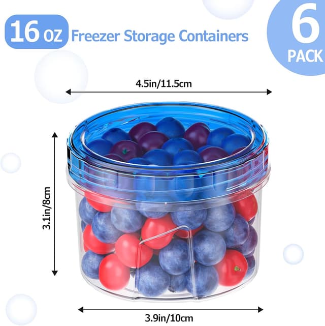 Thumbnail 2 de Winproper 16 oz Freezer Containers 6-Pack