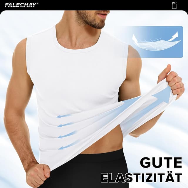 Thumbnail 4 de Falechay 3er Pack Unterhemd Herren 100% Baumwolle