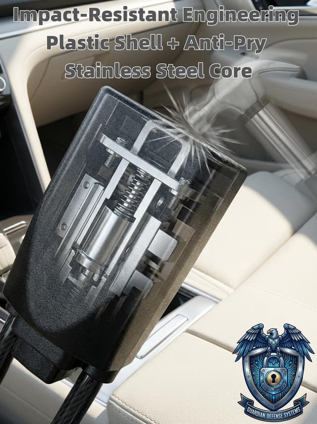 Thumbnail 2 de Reflective Stripe Steering Wheel Lock with 3 Keys