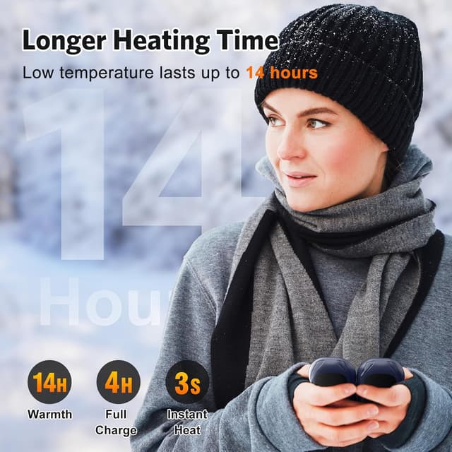 Detalle de WHATOOK Magnetic Rechargeable Hand Warmers (2 Pack) – ultra-thin portable electric heat for gloves and pockets