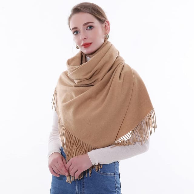 Detalle de SWAT PANY Ladies Pashmina Scarf Shawl & Wrap for Women – 200cm winter wedding scarf with fringes