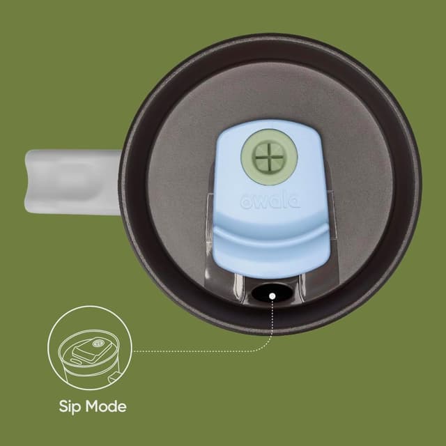 Detalle de Owala 40 oz Stainless Steel Triple Layer Insulated Travel Tumbler (Green) with Spill-Resistant Lid