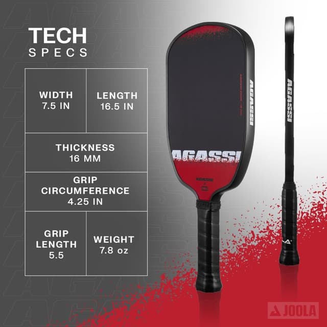 Thumbnail 1 de JOOLA Agassi Edge 16mm pickleball paddle ๐