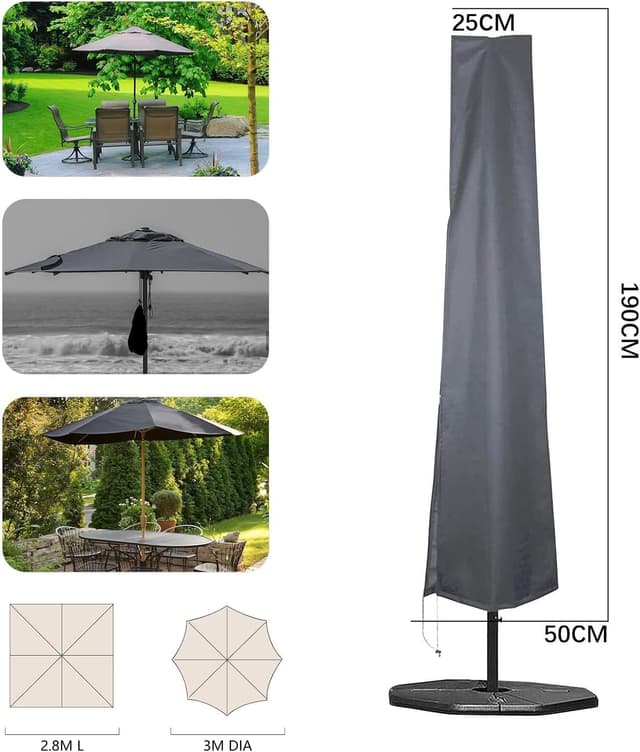 Detalle 2 de RICHIE Garden Parasol Cover 190x50cm