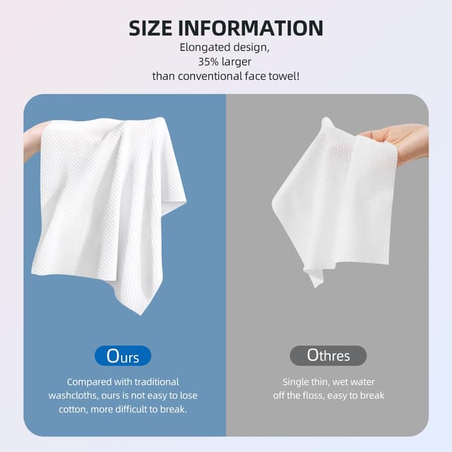 Thumbnail 4 de Disposable Face Towels XL 50 Count 🧻