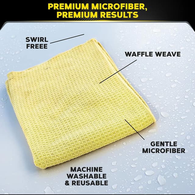Detalle 2 de Meguiar’s Water Magnet Microfiber Drying Towel (22" x 30"), Super Plush Scratch-Free Car Drying Towel, 1 Pack