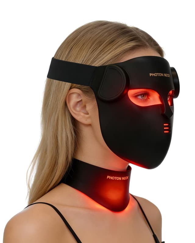 Detalle de Aokitec 4D LED Maske für Gesicht & Hals mit 7 Farben, 850 nm NIR und IPX7 (kabelloses Home-Spa)