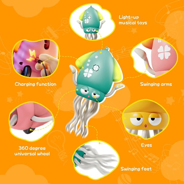 Detalle 2 de KJIXYUNG Tanzender Oktopus mit LED