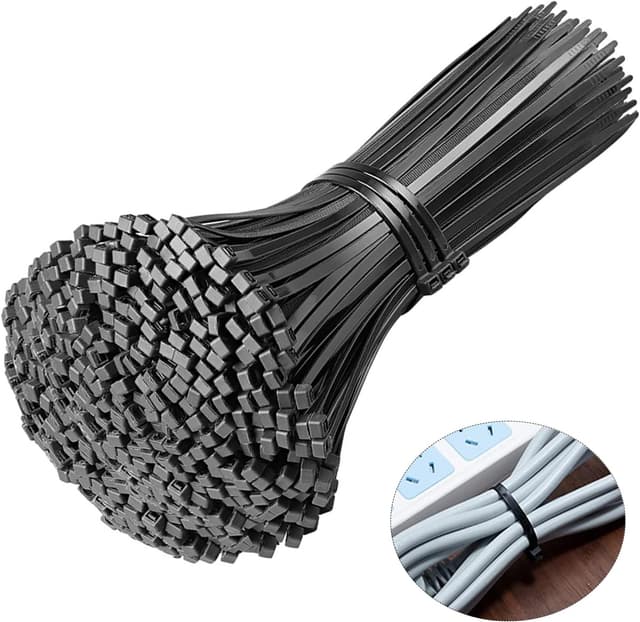 Detalle de Yolistar Kabelbinder-Set 250 Stück schwarz 300 mm x 3,6 mm (hitzebeständig, selbstsichernd)