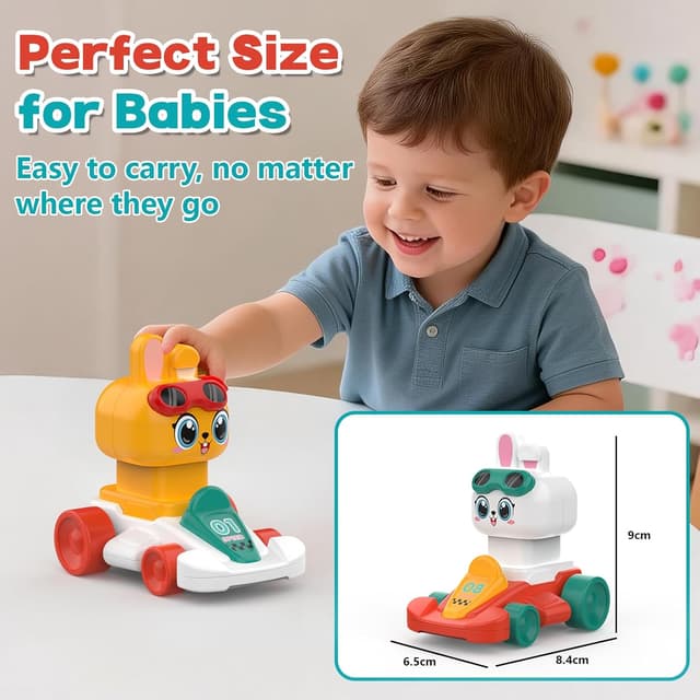 Thumbnail 5 de MOONTOY Bunny Toy Cars for 1 Year Olds