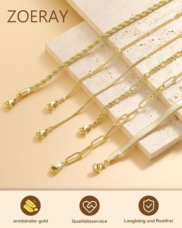 Detalle 2 de ZOERAY Armband-Set 15,5 cm Wasserfest