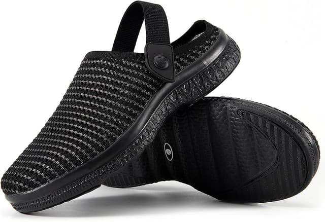 Detalle de Clogs Hausschuhe Herren Damen – atmungsaktive Pantoletten/Gartenschuhe mit rutschfester Sohle