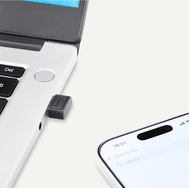 Detalle de Amazon Basics adaptateur USB Bluetooth 5.4 pour PC (dongle/récepteur) pour souris, clavier et ordinateurs portables