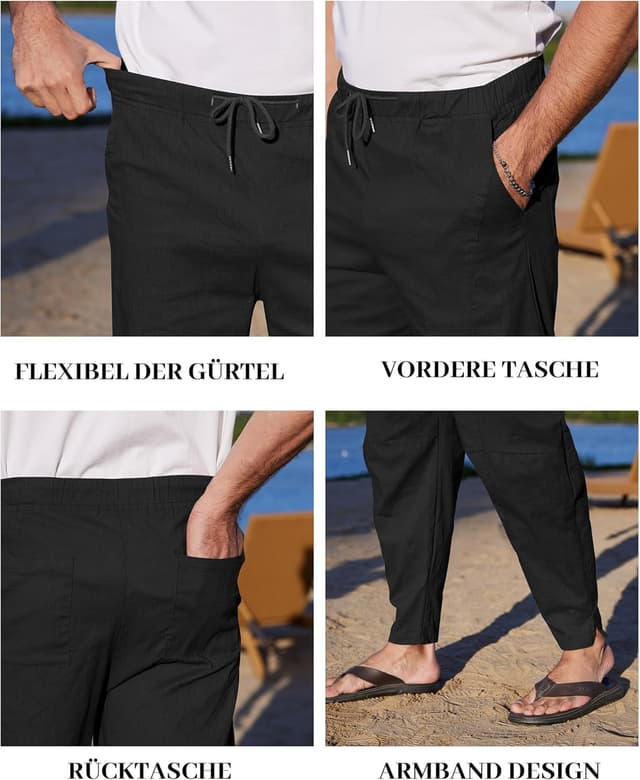 Detalle 1 de YAOBAOLE Pantalon lin coton 75%