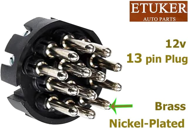 Detalle 2 de ETUKER 13-poliger Anhängerstecker (12V) nach ISO 11446, wasserfeste Dichtung
