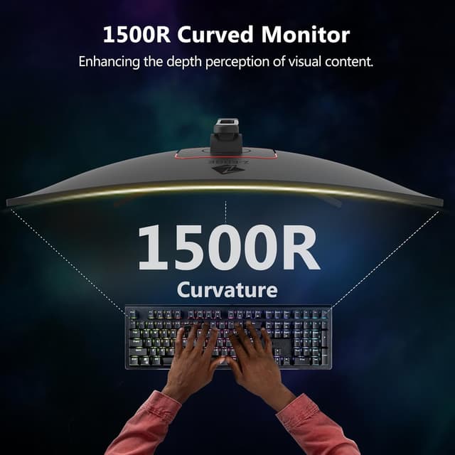 Detalle de Z-Edge 27-Zoll Curved Gaming Monitor (165 Hz, 1 ms MPRT, FreeSync, HDR10, VA, 1500R) – UG27F mit DisplayPort 1.4 & HDMI 2.0