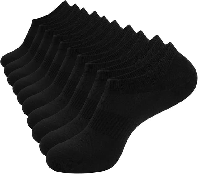 Detalle de YORJOSOX Men’s No Show Trainer Socks (6–9 / 9–12), Low Cut Cotton with Silicone Grips – 5 Pairs