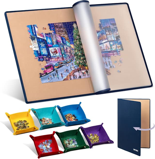 Detalle de Tektalk Foldable Jigsaw Board with 6 Sorting Trays (Up to 2000 Pieces) - Khaki