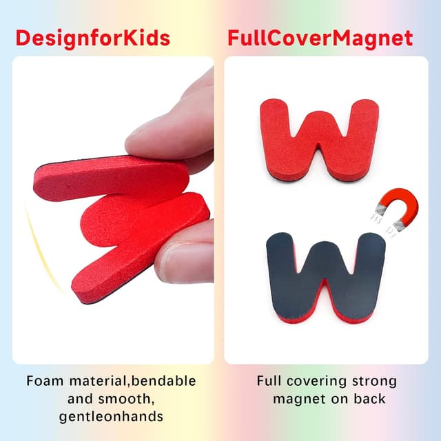 Detalle de Magnetic Letters ABC Alphabet Magnets (238-Piece Set) for Toddlers and Preschool Learning