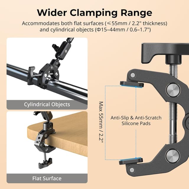 Detalle de SMALLRIG 5626 Kit de bras “magique” à pince pour MagSafe (iPhone) – bras flexible réglable jusqu’à 67 cm