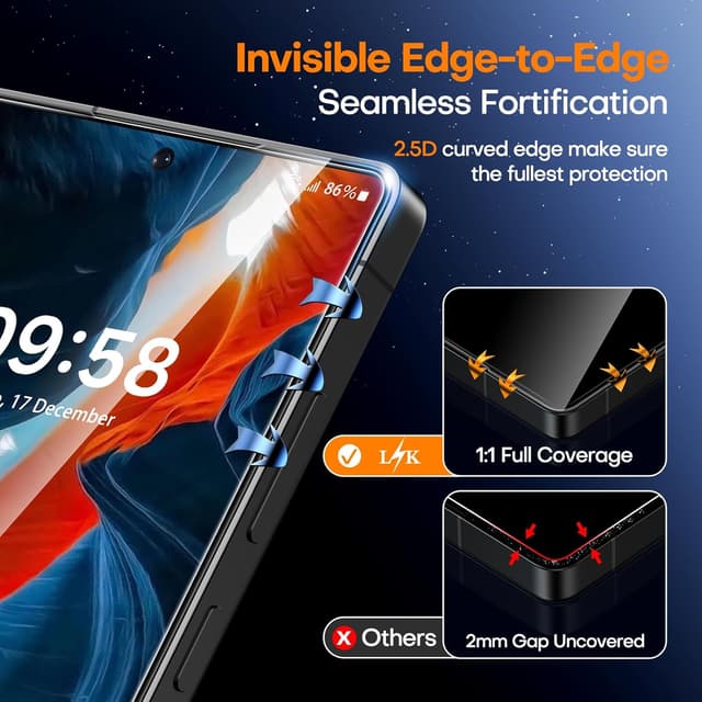 Thumbnail 4 de LϟK Samsung Galaxy S25 Ultra screen protector 2-pack