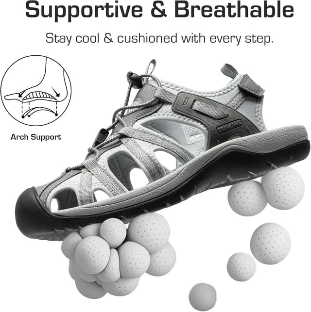 Detalle de DREAM PAIRS DMUMST2505 — Sandales sportives d’été pour hommes antidérapantes et respirantes