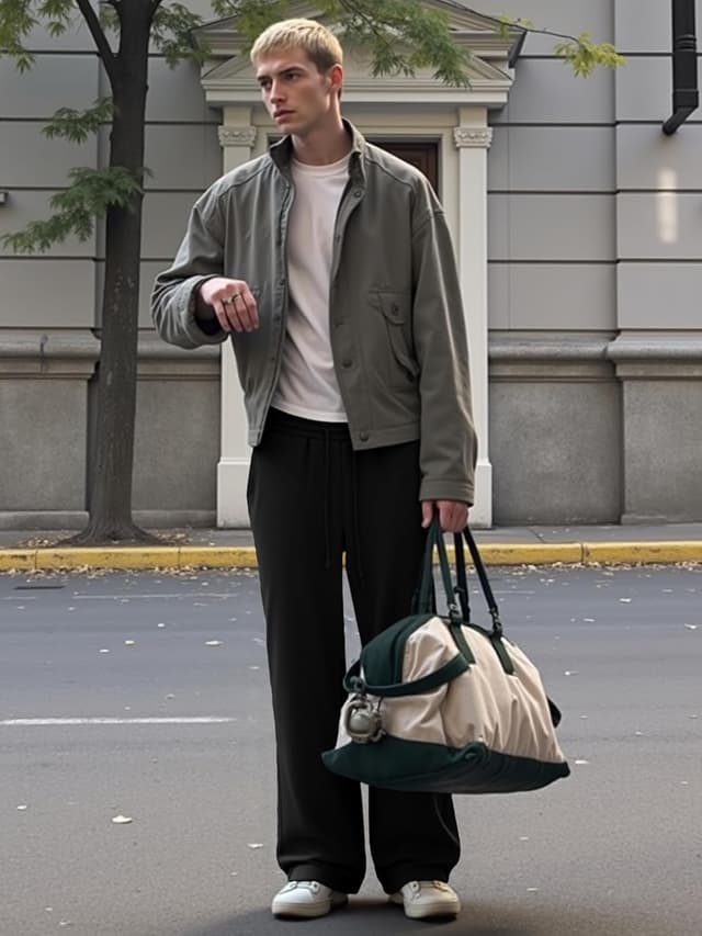 Detalle 2 de JMIERR Herren Casual Baggy Sweatpants mit breiten Beinen und Taschen (S–3XL)