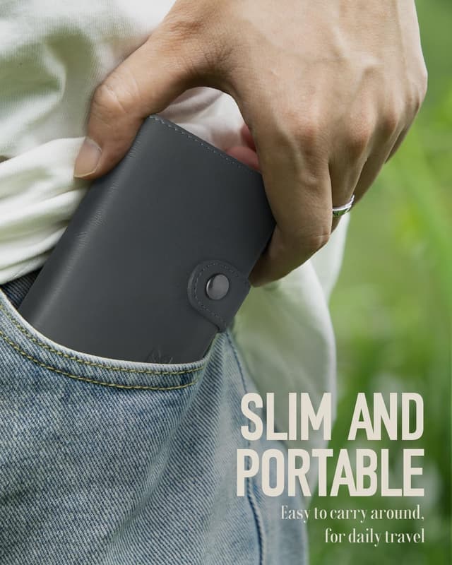 Detalle de MYSHION Mens RFID Wallet with Coin Pocket