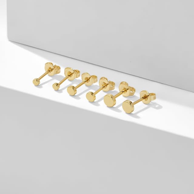 Detalle 2 de MACACHII 3 Paar Ohrringe aus 925er Silber – Set mit Ohrsteckern (2/3/4 mm) in mehreren Farben, hypoallergen