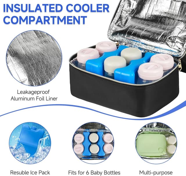 Thumbnail 2 de Jaffzora Breast Pump Cooler Bag, fits 6 bottles