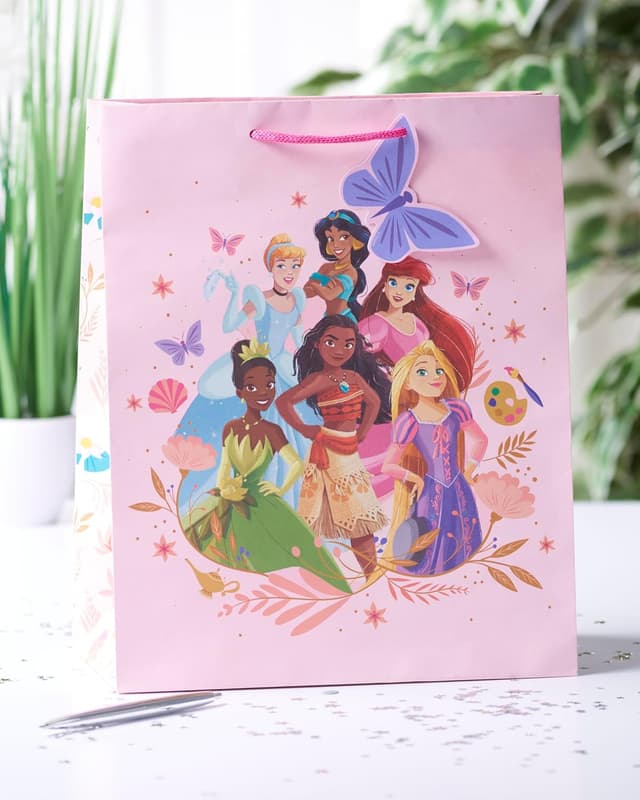 Detalle de UK Greetings Grand sac cadeau Princesse Disney pour elle/fille – Rose