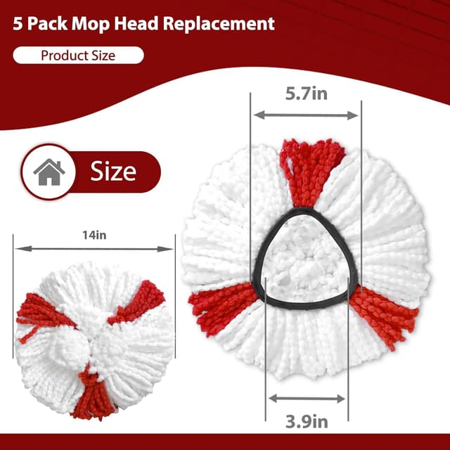 Detalle de Mop Head Replacement 5 Pack Microfibre