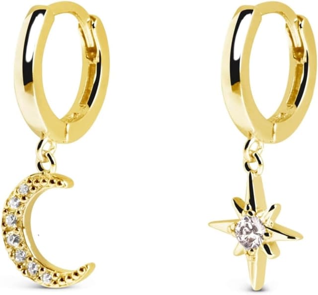 Detalle de SINGULARU Pendientes Polar Moon Spark, Plata 925