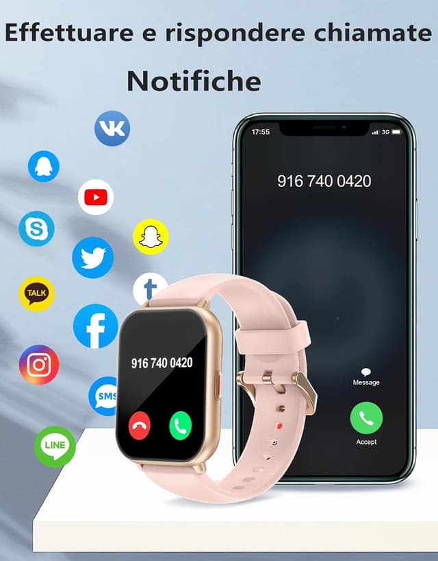 Thumbnail 2 de RUIMEN Smartwatch Donna 1,85"