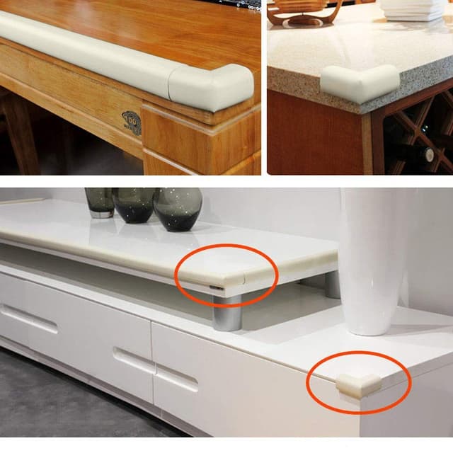 Detalle de Vicloon Kantenschutz für Baby & 4 Eckenschutz aus Schaumstoff (beige), selbstklebend