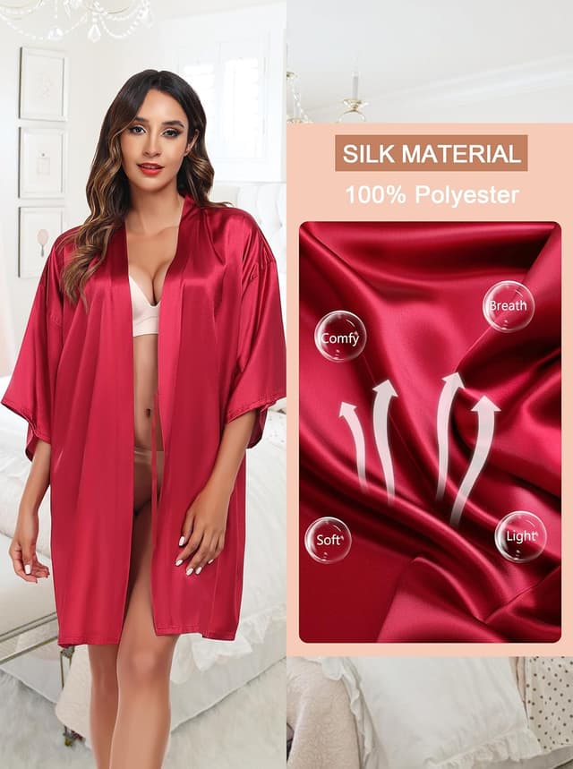 Detalle 2 de Wikoan Peignoir Satin Femme S