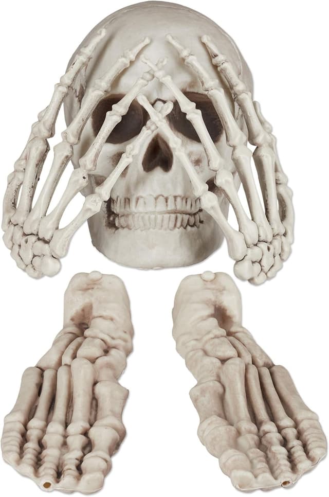 Detalle de Relaxdays – Lot de 12 os décoratifs pour Halloween, décor d’horreur XXL (squelette, intérieur/extérieur)